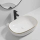 Умывальник накладной Mixxus Premium Ellipse-0105 Edge Gold 600х400 овальный, белый (MP6564) - изображение 2