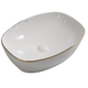 Умывальник накладной Mixxus Premium Diverse-0109 Edge Gold 500х380 прямоугольный, белый (MP6548) - изображение 1