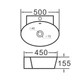 Умывальник подвесной Imprese I-Lod 500x450 овальный, белый глянцевый (с06010703-54) - изображение 2