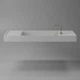 Раковина подвесная Luxestone Stonesink 1300x500 прямоугольная, белая матовая (Stonesink_model_9_1) - изображение 3