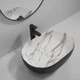 Умывальник накладной Mixxus Premium Ellipse-0105 Marble Black 600х400 овальный, черный (MP6565) - изображение 2