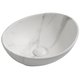 Умывальник накладной Mixxus Premium Ellipse-0108 Marble 400х330 овальный, белый матовый (MP6526) - изображение 1