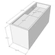 Раковина подвесная Luxestone Stonesink 1100x400 прямоугольная, коричневая матовая (Stonesink_model_8_1) - изображение 2