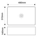 Умывальник накладной Mixxus Premium Quadro-0208 Marble 480х315 прямоугольный, бежевый (MP6518) - изображение 3