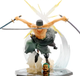 Коллекционная фигурка статуэтка Ророноа Зоро Roronoa Zoro One Piece аниме экшн-фигурка с мечами и сменным лицом, 16,5 см - изображение 4