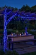 Новогодняя гирлянда уличная 30 м 300 LED Синяя черный провод с солнечной батареей + питание от сети, пульт 8 режимов работы - изображение 2