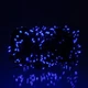 Новогодняя гирлянда уличная 30 м 300 LED Синяя черный провод с солнечной батареей + питание от сети, пульт 8 режимов работы - изображение 3