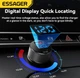 Автомобільний зарядний пристрій ESSAGER ES-CC21 45 Вт (PD3.0 QC3.0 FCP) Type-C + USB PowerDisplay Black (45720) - зображення 4