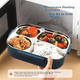 Ланч-бокс MAXCOOK MCFT5555 з нержавіючої сталі 304 на 4 відділення з приборами, 1.6 л - зображення 5