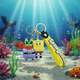 Брелок Губка боб Спанч Боб Квадратні Штани + Містер Крабс SpongeBob фігурка іграшка для ключів, рюкзака, сумки 7 см - зображення 2
