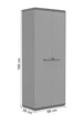 Шафа для зберігання Keter Kis Piu Utility Cabinet висока сіра для швабри мітли 68 x 39 x 166 см пластикова господарська (241541) - изображение 3