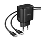 Адаптер сетевой HOCO C to C cable Profit single port PD charger set N83 |1Type-C, 40W/3A, PD/QC| 5220366 - изображение 3