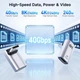 Адаптер Cable Matters Type-C Right Angle, 40Gbps, 4K@240Hz, 240Вт, silver (201337) - изображение 2