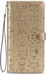Чохол Embossed Cat and Dog для Xiaomi Redmi Note 15 Pro 5G-книжка шкіра PU з візитницею золотистий - зображення 2