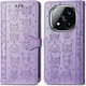 Чехол Embossed Cat and Dog для Xiaomi Redmi Note 15 Pro 5G книжка кожа PU с визитницей фиолетовый - изображение 7