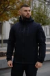 Куртка чоловіча SoftShell на мікрофлісі, синього кольору, водонепронекна куртка з матеріалу софтшел для зами 4XL - зображення 2