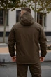 Куртка чоловіча SoftShell на мікрофлісі, кольору хакі, водонепронекна куртка з матеріалу софтшел для зами 4XL - зображення 4