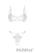 Комплект білизни відкритий з ажурними вставками Obsessive Luise Sublim Set L/XL Білий - зображення 5