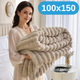 Мягкий двусторонний плюшевый меховой плед 100×150 см, 400 г, бежевый KT9001013 - изображение 1