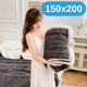 Мягкий двусторонний утолщенный плюшевый меховой плед 150×200 см, 1400 г, темно-серый KT9001202 - изображение 1