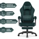 Геймерське крісло Hell's Chair HC-1015 Green, велюр - изображение 7