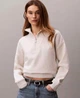 Женский спортивный костюм Calvin Klein на флисе (свитшот на молнии и джогеры), бежевый M - изображение 2