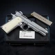Стартовий пістолет Colt 1911 Kuzey 911#3 Shiny Chrome Plating/White Grips, холостий, шумовий 9mm - изображение 5