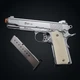 Стартовий пістолет Colt 1911 Kuzey 911#3 + 50 холостих патронів, Shiny Chrome Plating/White Grips, холостий, шумовий 9mm - зображення 7