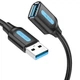 Кабель-подовжувач Vention 1 м USB 3.0 до 5 Гбіт/с USB-A штекер на USB-A гніздо чорний (CBHBF) - зображення 1