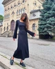 Платье макси из рубчика резинка 42-46 черный - изображение 1