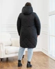 Жіноча зимова куртка з капюшоном подовжена MODA 100251 48 Чорний (М — 100251/1 A) - зображення 3