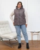 Женский теплый жилет с капюшоном удлиненный MODA 100305 44 Серый ( M - 100305/4 A ) - изображение 2