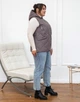 Женский теплый жилет с капюшоном удлиненный MODA 100305 44 Серый ( M - 100305/4 A ) - изображение 3