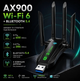 USB Wi-Fi адаптер AX900 Wi-Fi 6 2.4/5 ГГц з Bluetooth 5.4 та 4 антенами, бездротовий мережевий адаптер для ПК - зображення 1