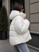 Куртка женская Lady Yep 8011 вафельная оверсайз с капюшоном и накладными карманами 42 белая - изображение 2