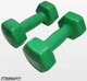 Гантель для фитнеса EasyFit 4 кг 1 шт. с виниловым покрытием цельная литая неразборная Зеленая (EF-0040GR) (56003014) - изображение 5