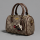 Женская коричневая сумка Coach Rowan Satchel с монограммой и брелоком-вишней, сумка Коач через плечо Коач ART161 - изображение 1