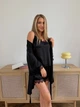 Женский комплект четверка халат майка шорты штаны Eleanor Collection L Черный - изображение 2