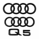 Емблеми набір Quattro AUDI (Ауді) Q5 2019-2023 273 мм, 202 мм комплект чорний глянець капот багажник - зображення 2