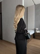 Молодежный легкий летний женский костюм лен жатка удобный костюм-двойка повседневный стильный 42-44 Черный - изображение 9