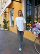 Жіноча бавовняна футболка оверсайз, Молочний One Size (42-48) Oversize - зображення 7