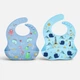 Нагрудник силіконовий Кити, Power Blue/ Baby Blue 2 pcs - изображение 1