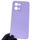 Чехол для Oppo Reno 7 4G силиконовый с микрофиброй нескользящий сиреневый - изображение 2