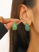 Серьги в стразах зеленые капли, 2976-1 - изображение 1
