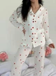 Женская пижама из муслина красные сердечки Amore M (рубашка+штаны) M252PN - изображение 6