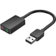 Звукова карта USB AUX jack, 2*TRRS (Mic + Ear) 1м Vention чорна (CDYBF) - изображение 1