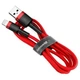 Дата кабель USB 2.0 AM to Lightning 1.0m Cafule 2.4A red+red Baseus (CALKLF-B09) - зображення 1