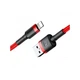 Дата кабель USB 2.0 AM to Lightning 1.0m Cafule 2.4A red+red Baseus (CALKLF-B09) - зображення 3
