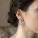 Асимметричные серьги из натурального камня кунцит, 8 мм, длина 50 мм - изображение 2