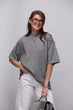 В'язана кофта oversize з коротким рукавом - сірий цвет, ONE SIZE (є розміри) - зображення 1